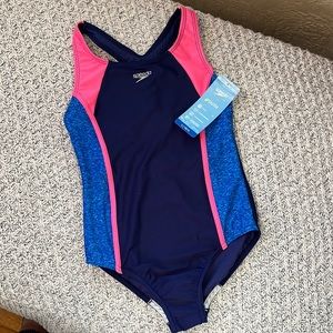 Speedo Girls Swimsuit Navy Size 12 NWOT